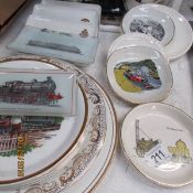 A quantity of steam railway related pin trays,