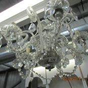 A 5 light glass chandelier