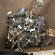 A large quantity of brass wall lights