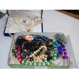 A quantity of costume jewellery including simulated pearls