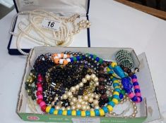 A quantity of costume jewellery including simulated pearls