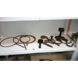 A quantity of railway hooks etc