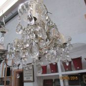 A 3 light glass chandelier