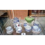 A Carltonware pot & bowl, a part miniature coffee set & a Victorian dish etc.