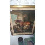 Early 20th Century framed and and glazed print Shoeing Horses