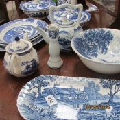 A mixed lot of blue and white china