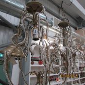 2 metal and glass chandeliers