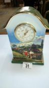 A Flying Scotsman porcelain clock