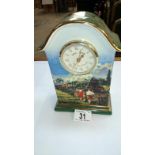 A Flying Scotsman porcelain clock