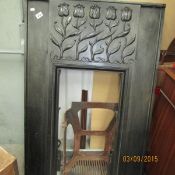 A cast iron fire place