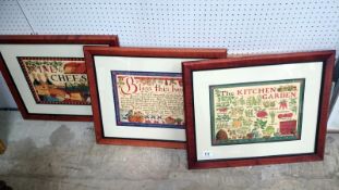 3 framed and glazed Robin Miller prints