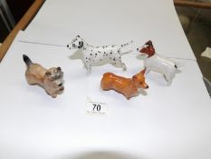 4 Beswick dogs, Corgi, Cairn terrier,