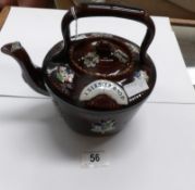 A 19th century barge teapot (spout has repair)