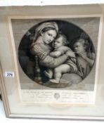 A framed and glazed religious engraving
