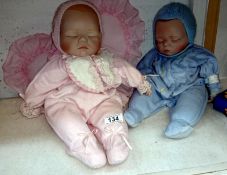 2 porcelain baby dolls