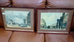 A pair of framed and glazed continental prints