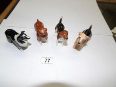 4 Beswick dogs, Boxer, Airedale,