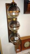 A 3 ball aneroid barometer, hydrometer,