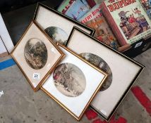 4 19th century oval Le Blond prints