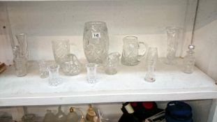 14 items of superb quality cut and crystal glass