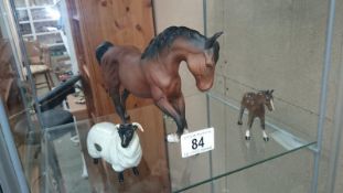 A Beswick Horse and 3 other Beswick animals,