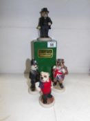 4 Bulldog Robert Harrup Doggie People/Country Companions figurines including Winston Churchill,