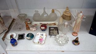 A mixed lot including set of perfume bottles on tray, other perfume bottles,