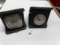 2 vintage travel clocks