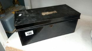 A metal cash box