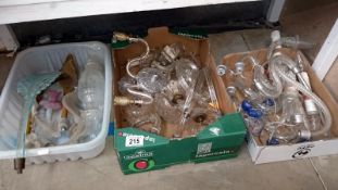 3 boxes of chandelier parts