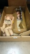 A German bisque headed doll a/f with remains of original box