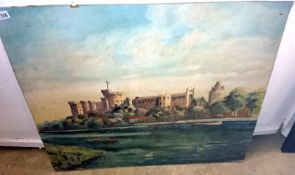 A large early 20th century oil on board of Windsor Castle by Fred Stansfield,