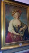 A framed canvas print of The Gainsborough lady