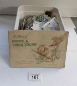 A box of cigarette and tea cards