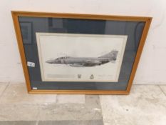 A framed and glazed signed aeronautical print
