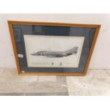 A framed and glazed signed aeronautical print