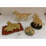 A Beswick golden retriever and 3 others