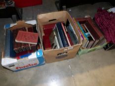 3 boxes of old books including planes, trains,
