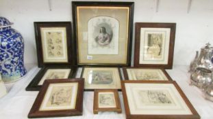 A quantity of framed and glazed engravings including Punch