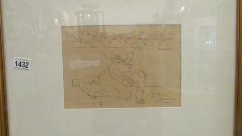 A signed print by Pablo Picasso from the Volland suite series