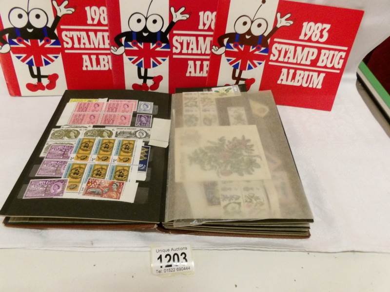 3 stamp albums including many Gb mint,