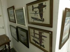 6 framed and glazed military aviation prints and photographs
