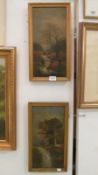 A pair of framed oil on canvas country scenes