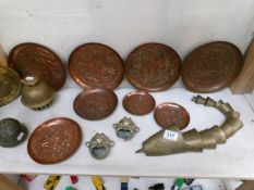 A mixed lot of brass and copper,