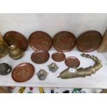 A mixed lot of brass and copper,