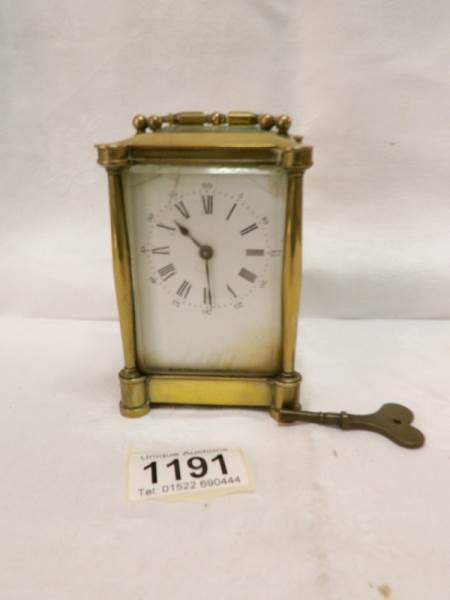 A 19th century brass carriage clock