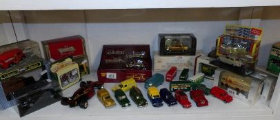 A quantity of boxed and unboxed die cast including EFE, Corgi, Vanguards,