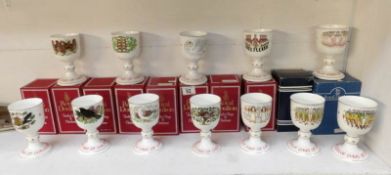 A set of 12 Royal Doulton 12 days of Christmas goblets,