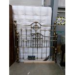 A good quality double brass and iron bedstead complete with orthopaedic mattress