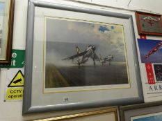 A signed framed and glazed Gerald Coulson limited edition print 'Thunder and Lightning',